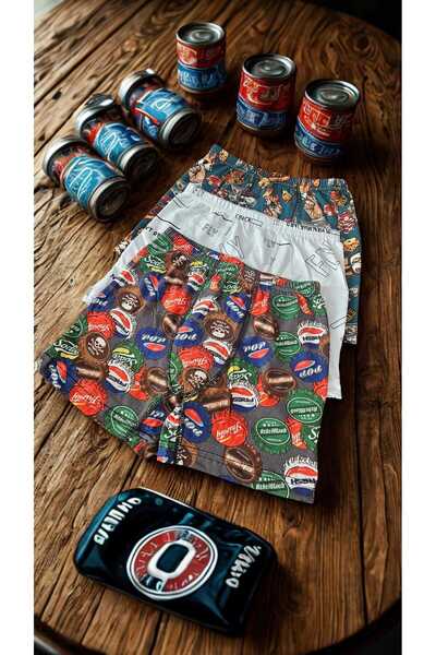 minecidem Erkek Çocuk Penye Baskılı Boxer Şort 3 Lü Set