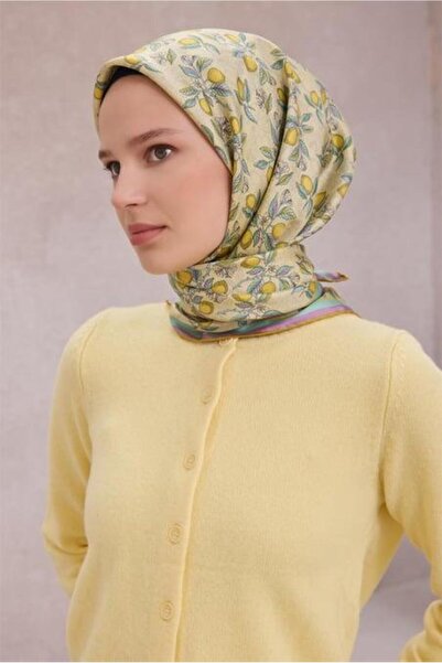 Belli Tivil Pure Silk Scarf 4212 - 05 Κίτρινο Λεμόνι Μοτίβο