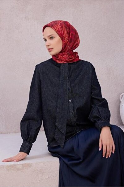 Belli Tivil Pure Silk Scarf 4202 - 05 Σκούρο ροζ έθνικ σχέδιο