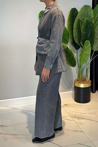 Lale Butik Σετ τζιν από βαμβάκι 7430 Ανθρακίτη