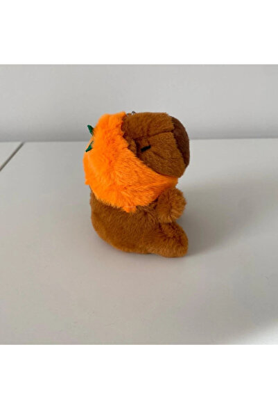DELLS ACCESSORY Sevimli Kapibara peluş oyuncak anahtarlık turuncu