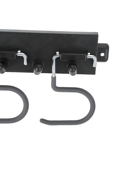 MACVI ® Tool Organizer, Easy Mount, Durable, S & Straight Hooks, Black, for Garage & Bathroom.