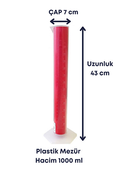 Mr. Crowley Plastik Mezür 1000 ml Taksimatlı Ölçü Laboratuvara Uygun