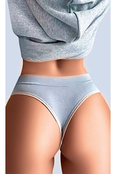 Sweet Love Kadın Yüksel Bel Gri Halka Detaylı Tanga