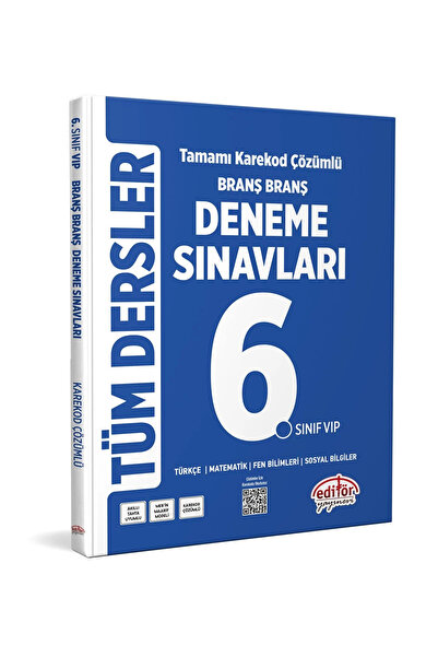 Editör Yayınevi 6. Sınıf Tüm Dersler Branş Branş Tamamı Çözümlü Deneme Sınavl...