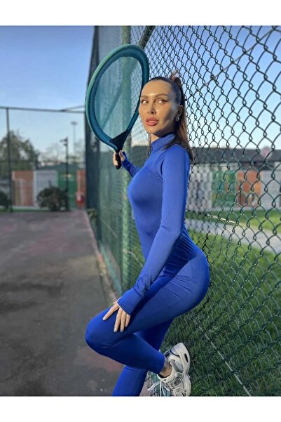 DALİAYILDIZ Saks Mavisi Vücuda Oturan Tulum