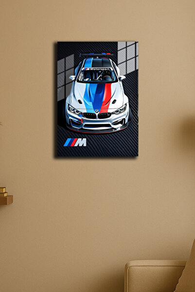 EABASKI Poster metalic "BMW M4 GT4 Racing" cu imprimeu , Tablou cadou, Mașină...