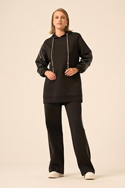 FTZ WOMEN Women's Leather Detailed Suit Black 31245