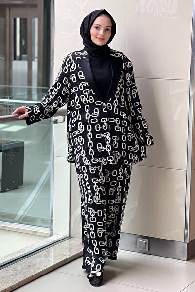 Ghisa Patterned Satin Jacket Panoloton Set