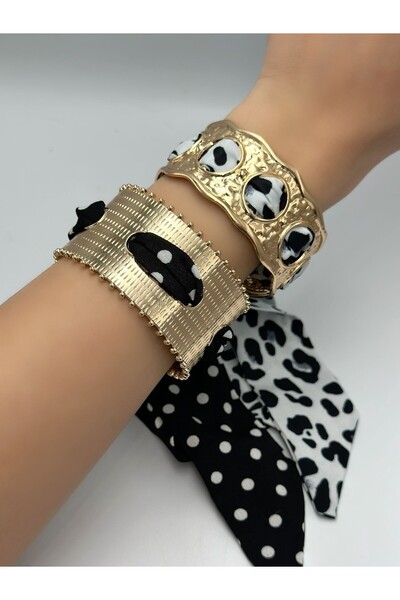 MyladyAccessoriess Plaka Detay Fular Kelepçe (Premium) Siyah