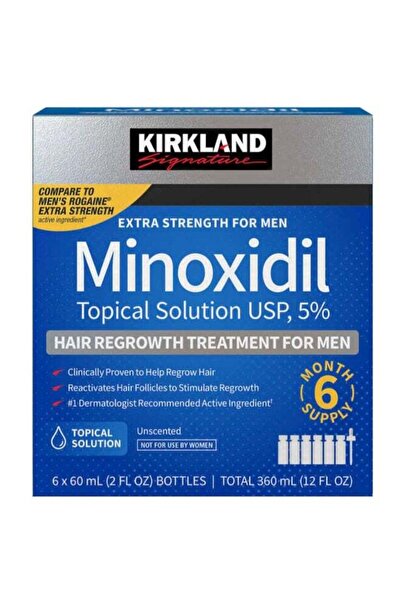 Kirkland Signature علاج مينوكسيديل لإعادة نمو الشعر - 6 قطع
