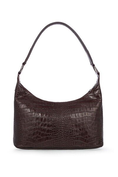 Bilik Deri Crocodile Brown Women's Shoulder Bag Blm 8107-Kr