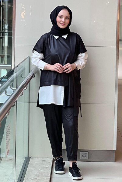 Nurcan Çetin Vest Shirt Pants 3-Piece Set