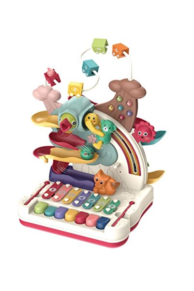 COOYA 7 In 1 Piano Baby Early Teaching Eight Tone Piano Toy,Multi Functional Track Sliding Toys,for 3+