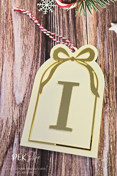 PEKSHOP Вікно з ініціалами Модель з бантиком Новорічна прикраса для ялинки - ...