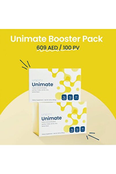 UNICITY Unimate Booster (Mate Drink - Lemon, 60 Sachets) - 2 Pack