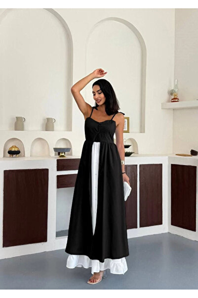 Buklemoda Φόρεμα με σχέδιο από εισαγόμενο ύφασμα κρεπ μαύρο