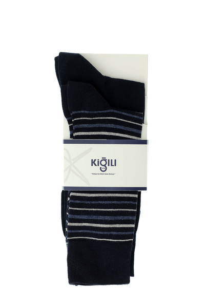 Kiğılı Комплект от 2 чифта памучни чорапи на райета