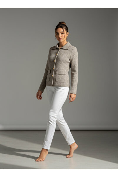 VETTA Polo Yaka Düğmeli Cep Detaylı Triko Hırka