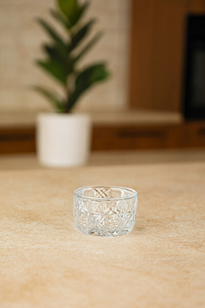 Lüks Sepeti Riyana - Glass Dessert Snack Square Bowl - 140 ml