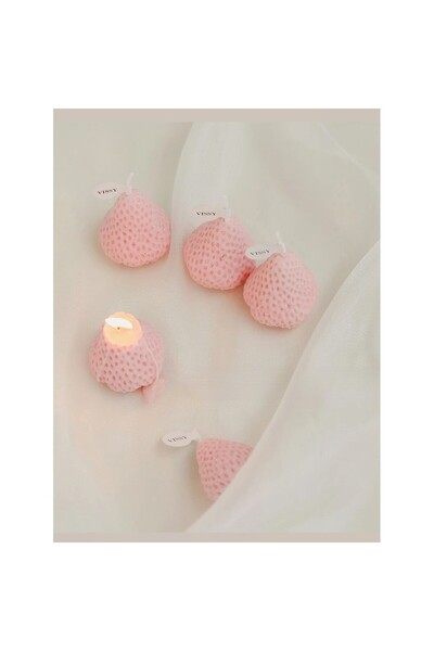 Flippy Set of 4 Scented Strawberry Candles, 52 g, Pink