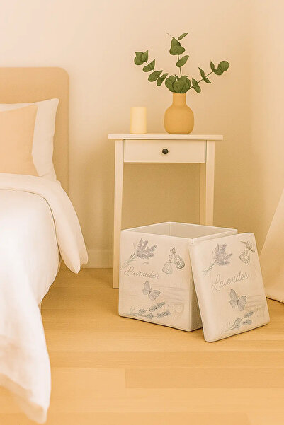 UnicSpot Stool/Storage box Lavender, multicolor, 38x38x37.5 cm