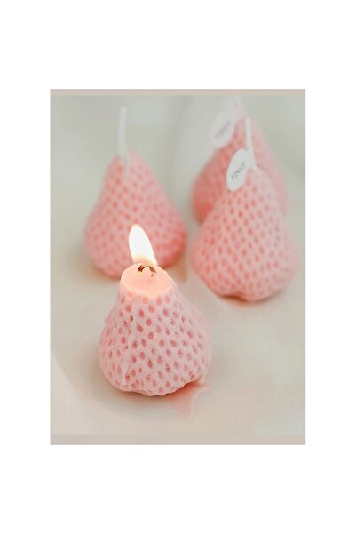 Flippy Set of 4 Scented Strawberry Candles, 52 g, Pink
