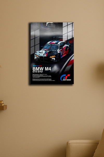 EABASKI Poster metalic "BMW M4 GT3 Evo" cu imprimeu , Tablou cadou, Mașină, 3...