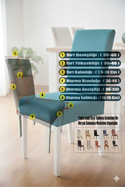 Loselya Ultra Soft Yumuşak Esnek Sandalye Kılıfı - Yüksek Sırtlı Sandalye Uyumlu - Tam Koruma