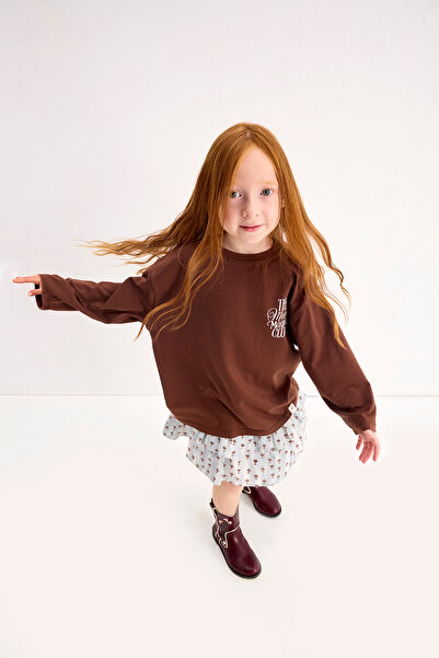 Marvy Μακρυμάνικο μπλουζάκι The Magical Club Brown με τύπωμα