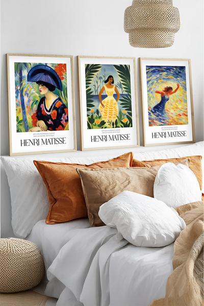 huhuli Ahşap Çerçeveli Henri Matisse Tablo Seti Huhu539