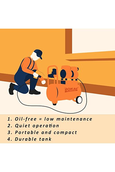 Bonai 550W Oil-Free Air Compressor 30L Tank Model BN-HK90