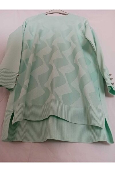 OceanGiyim Women's Oversized Patterned Crew Neck Hijab Sweater