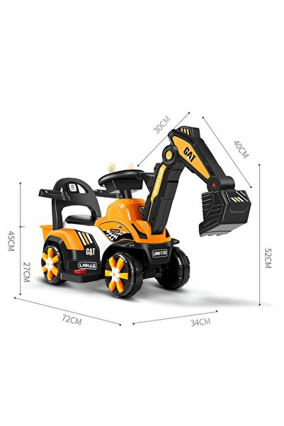 dalip Electric Excavator Ride-On, Electric Arm with Control Lever, Music & Lights, 2-7 yrs, 72x34x4