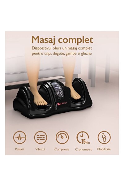 MACVI ® Foot Massager, 4 Modes, Heating, Adjustable Intensity, for Feet, Calves, Hands, Black.