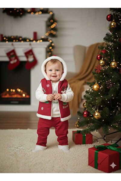 Hippıl Baby Laura Baby New Year / New Year Hooded 3-Piece Baby Boy Set