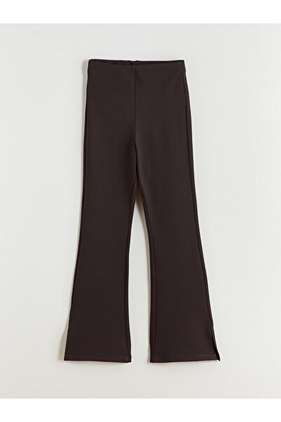 LC Waikiki Brown Elastic Waist Spanish Leg Women's Trousers