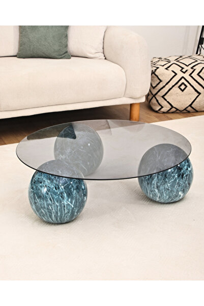 Velura Home & Living Modern Orta Sehpa & Küre Sehpa & Top Sehpa & Füme Yuvarl...