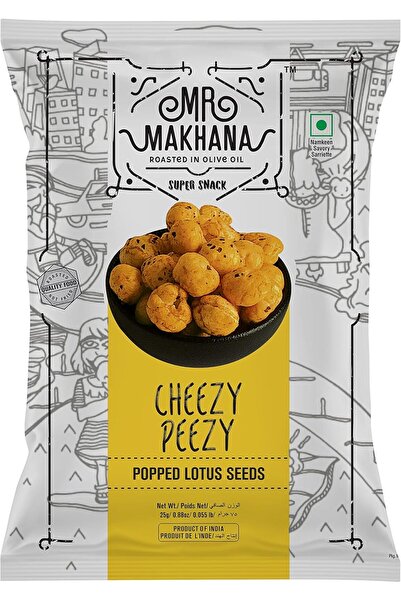 Mr. Makhana وجبة خفيفة سوبر سناك من مستر ماخانا محمصة بزيت الزيتون مع بذور اللوتس المنكهة بالجبنة 25 جرام