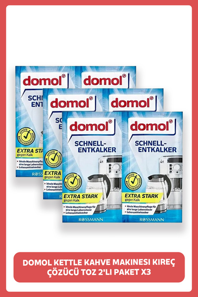 DOMOL Kettle Kahve Makinesi Kireç Çözücü Toz 2'li Paket ( 3 Adet )