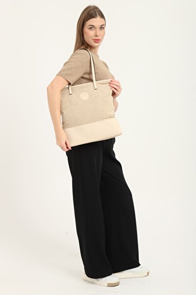 OLDSO Geantă de umăr casual pentru femei, cu corp din lână și bază Vinlex imp...