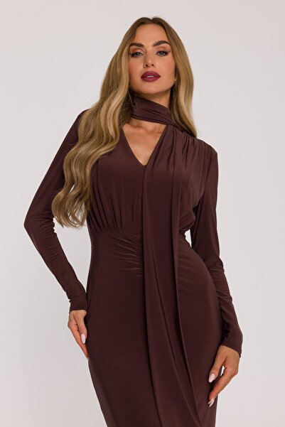 Made of Emotion M891 Elegant maxi dress with sash