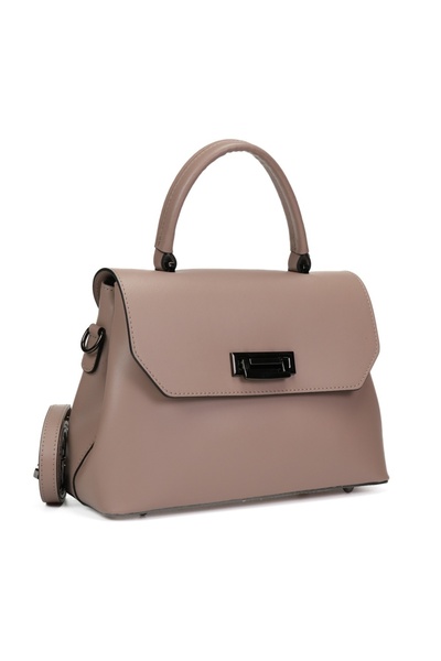 Posete Fagaras Poseta Piele Alana - Roz Pudra, 2 Compartimente, 4 Buzunare, Bareta Nereglabila