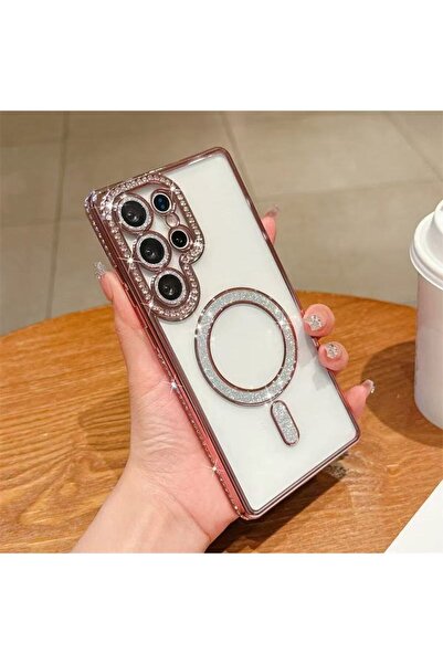 Nezih Case Samsung Galaxy S25 Ultra Uyumlu Taşlı Magsafe Şarj Özellikli Kamer...