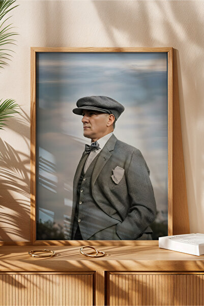 huhuli Mustafa Kemal Atatürk Baskılı Ahşap Çerçeveli Tablo Huhu504