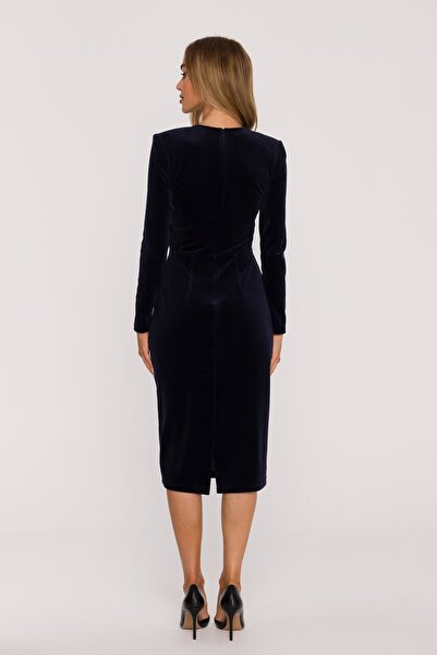 Made of Emotion M889 Velour dress with V-neckline