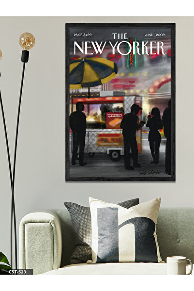 CeSht Poster iz časopisa The New Yorker, jednodijelna crna slika u drvenom ok...