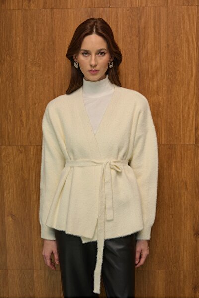 SUMEYYEKACMAZ Alkantra Kemerli Tüylü Hırka