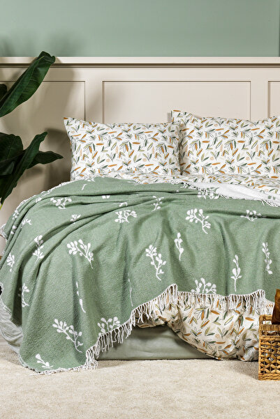 Elart Nadia Battaniye Çift Kişilik Pamuklı (200x220 cm) Yeşil