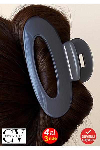 cityvision Korean Style Jelly Oval Model Gray Color Hairpin 9 cm – Stylish and Durable